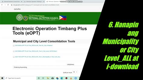 community level e-opt plus tool format